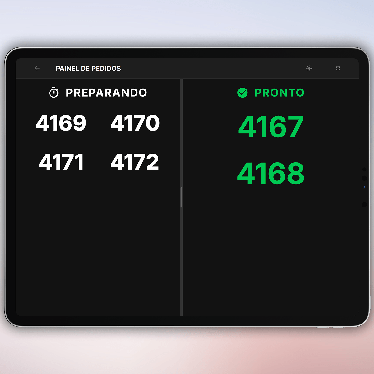 KDS e painel de senhas